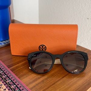 Tory Burch Sunglasses and Orange Saffino Leather Case